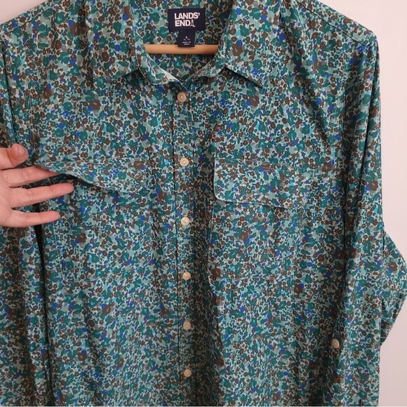 Lands End 365 Long Sleeve Tunic Top Roll Tab Sleeves Moisture Wicking - Picture 4 of 13